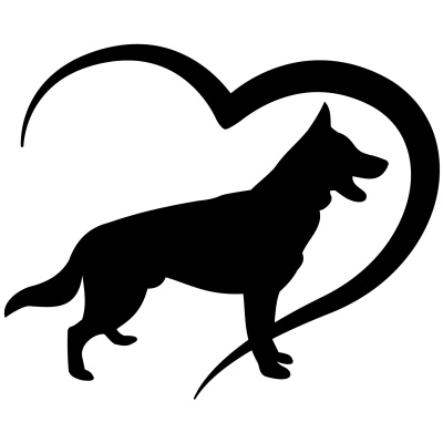 Herz mit Schferhund Autoaufkleber