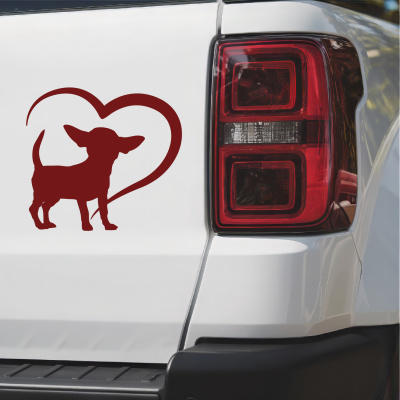 Herz mit Chihuahua Autoaufkleber - Ansicht 3