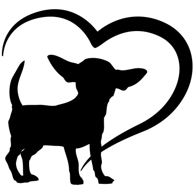Herz mit Chihuahua Autoaufkleber