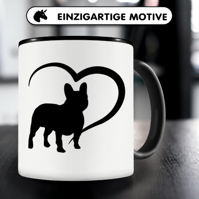 Tasse mit dem Motiv Herz mit Franzsische Bulldogge - Ansicht 3