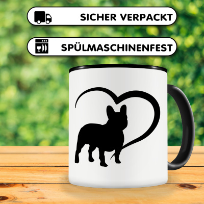 Tasse mit dem Motiv Herz mit Franzsische Bulldogge - Ansicht 4