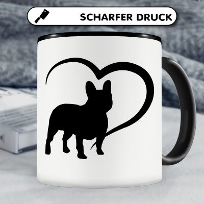 Tasse mit dem Motiv Herz mit Franzsische Bulldogge - Ansicht 5