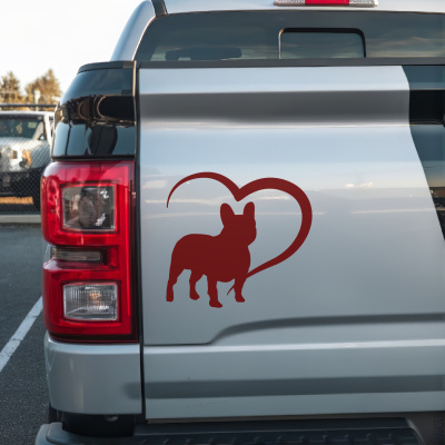 Herz mit Franzsische Bulldogge Autoaufkleber - Ansicht 3