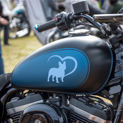 Herz mit Franzsische Bulldogge Autoaufkleber - Ansicht 8