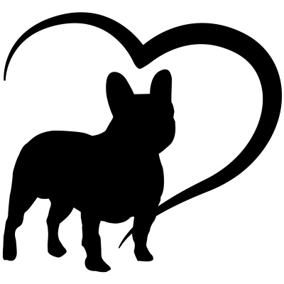 Herz mit Franzsische Bulldogge Autoaufkleber