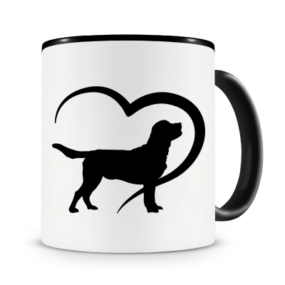Tasse mit dem Motiv Herz mit Labrador Retriever