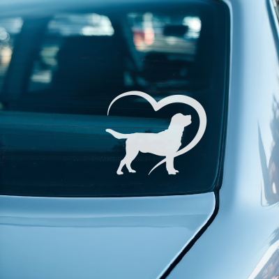 Herz mit Labrador Retriever Autoaufkleber - Ansicht 2