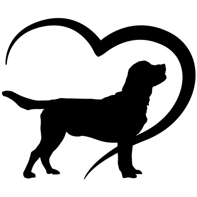 Herz mit Labrador Retriever Autoaufkleber
