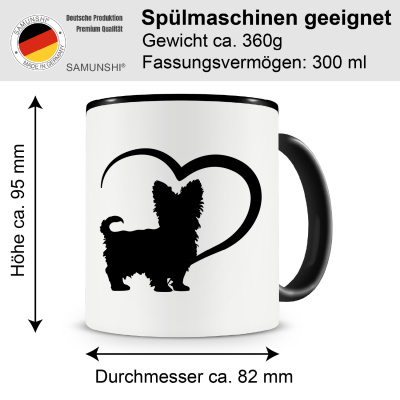 Tasse mit dem Motiv Herz mit Yorkshire Terrier - Ansicht 2