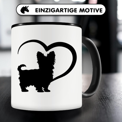 Tasse mit dem Motiv Herz mit Yorkshire Terrier - Ansicht 3