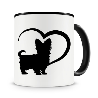 Tasse mit dem Motiv Herz mit Yorkshire Terrier