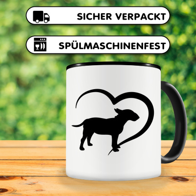 Tasse mit dem Motiv Herz mit Bullterrier - Ansicht 4