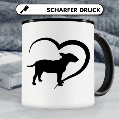 Tasse mit dem Motiv Herz mit Bullterrier - Ansicht 5