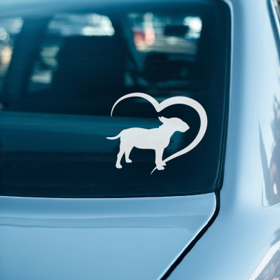 Herz mit Bullterrier Autoaufkleber - Ansicht 2