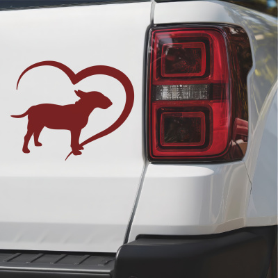 Herz mit Bullterrier Autoaufkleber - Ansicht 3