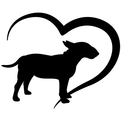 Herz mit Bullterrier Autoaufkleber