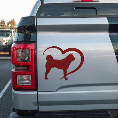 Herz mit Akita Autoaufkleber - Ansicht 3
