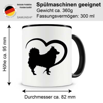 Tasse mit dem Motiv Herz mit Deutscher Spitz - Ansicht 2