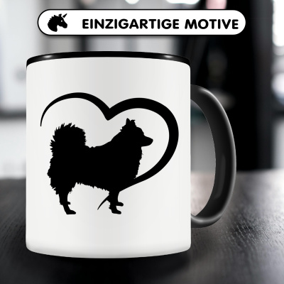 Tasse mit dem Motiv Herz mit Deutscher Spitz - Ansicht 3