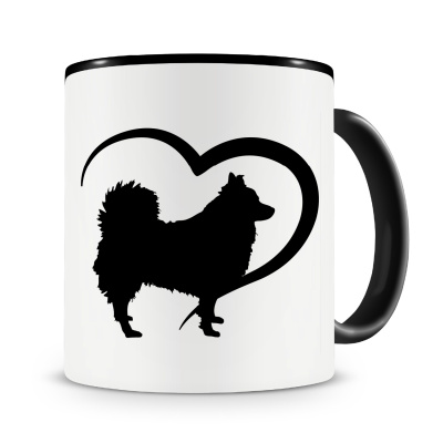 Tasse mit dem Motiv Herz mit Deutscher Spitz