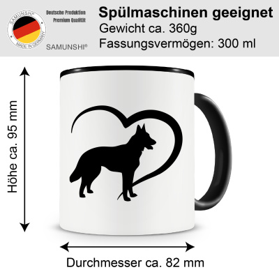 Tasse mit dem Motiv Herz mit Malinois - Ansicht 2