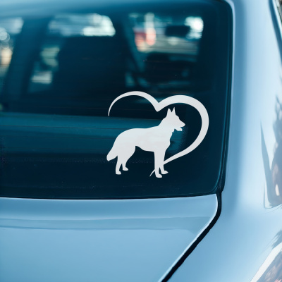 Herz mit Malinois Autoaufkleber - Ansicht 2