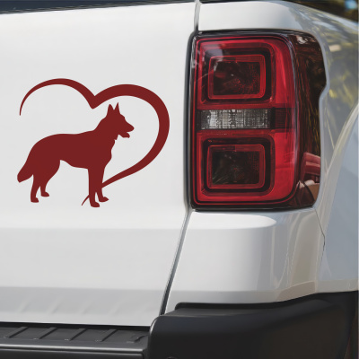 Herz mit Malinois Autoaufkleber - Ansicht 3