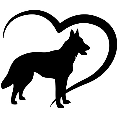 Herz mit Malinois Autoaufkleber