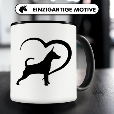 Tasse mit dem Motiv Herz mit Zwergpinscher - Ansicht 3