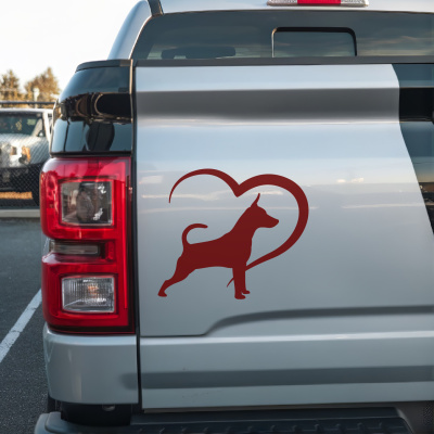 Herz mit Zwergpinscher Autoaufkleber - Ansicht 3