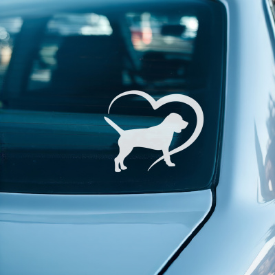 Herz mit Beagle Autoaufkleber - Ansicht 2