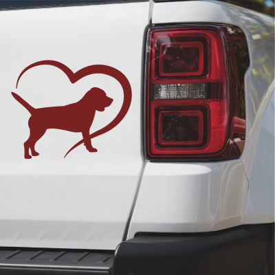 Herz mit Beagle Autoaufkleber - Ansicht 3