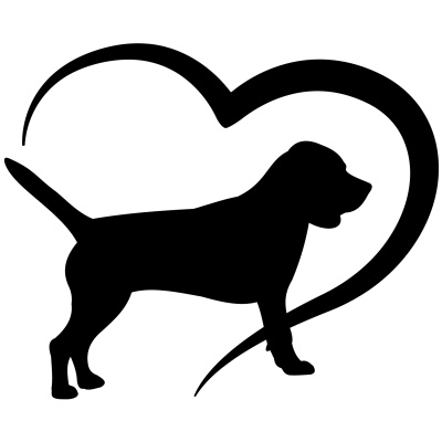 Herz mit Beagle Autoaufkleber