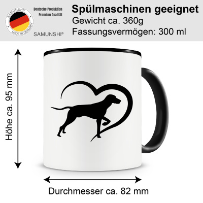 Tasse mit dem Motiv Herz mit Magyar Vizsla - Ansicht 2