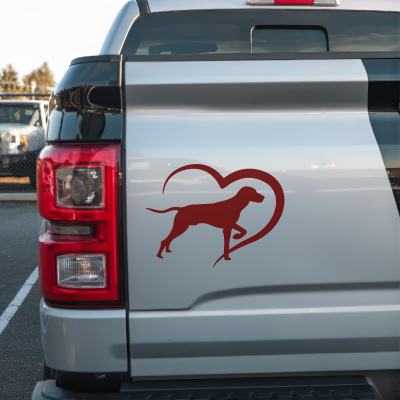 Herz mit Magyar Vizsla Autoaufkleber - Ansicht 3