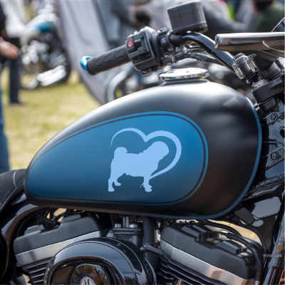 Herz mit Mops Autoaufkleber - Ansicht 8