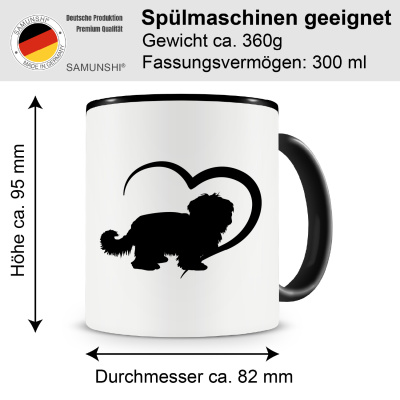 Tasse mit dem Motiv Herz mit Tibet Terrier - Ansicht 2