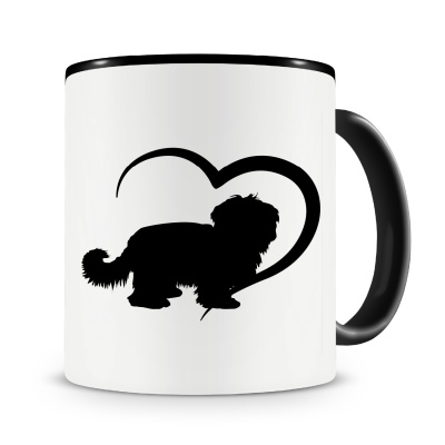 Tasse mit dem Motiv Herz mit Tibet Terrier