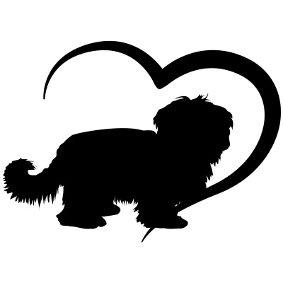 Herz mit Tibet Terrier Autoaufkleber