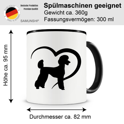 Tasse mit dem Motiv Herz mit Pudel - Ansicht 2