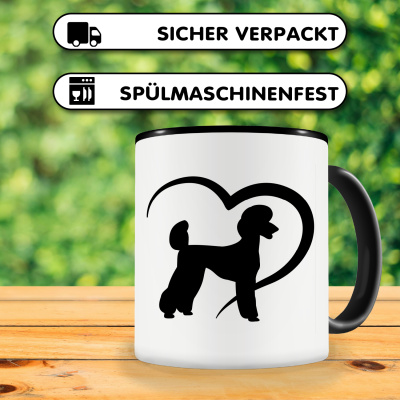 Tasse mit dem Motiv Herz mit Pudel - Ansicht 4