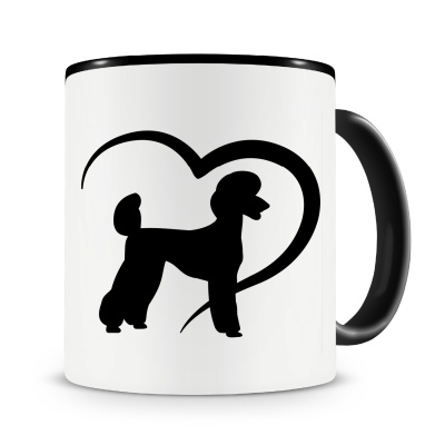 Tasse mit dem Motiv Herz mit Pudel