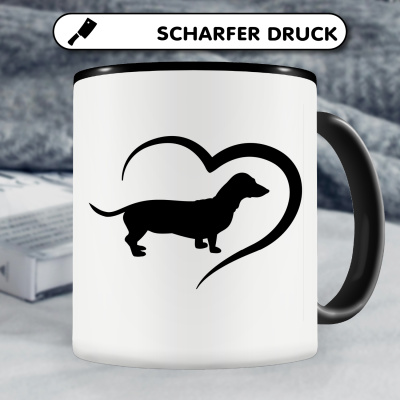 Tasse mit dem Motiv Herz mit Dackel - Ansicht 5
