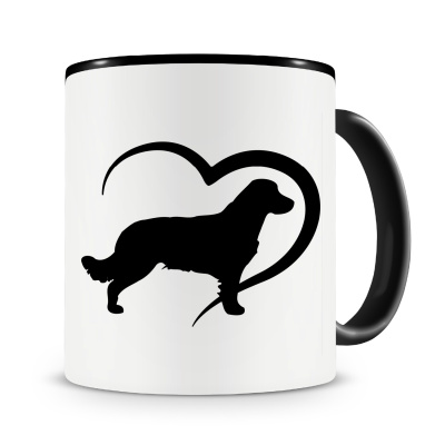 Tasse mit dem Motiv Herz mit Golden Retriever