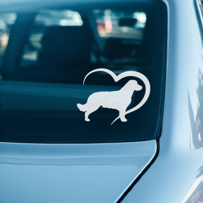 Herz mit Golden Retriever Autoaufkleber - Ansicht 2