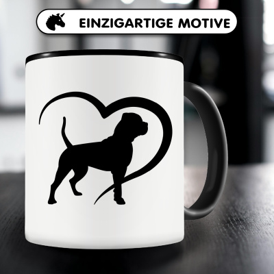 Tasse mit dem Motiv Herz mit American Bulldog - Ansicht 3