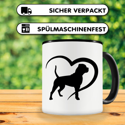 Tasse mit dem Motiv Herz mit American Bulldog - Ansicht 4