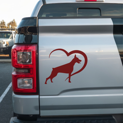 Herz mit Dobermann Autoaufkleber - Ansicht 3