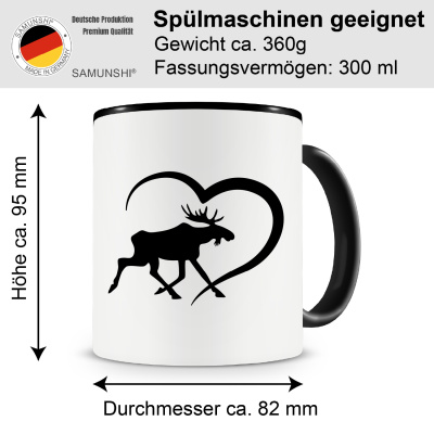 Tasse mit dem Motiv Herz mit Estland Elch - Ansicht 2