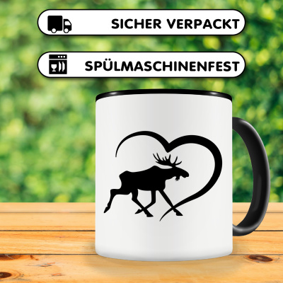 Tasse mit dem Motiv Herz mit Estland Elch - Ansicht 4